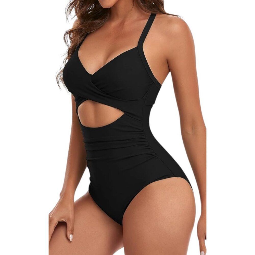 Eomenie One Piece Cutout High Waist Swim Suit Size XS